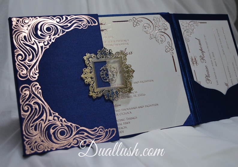 Hardcover Wedding Invitation Folio Silk Invitation Folio ...