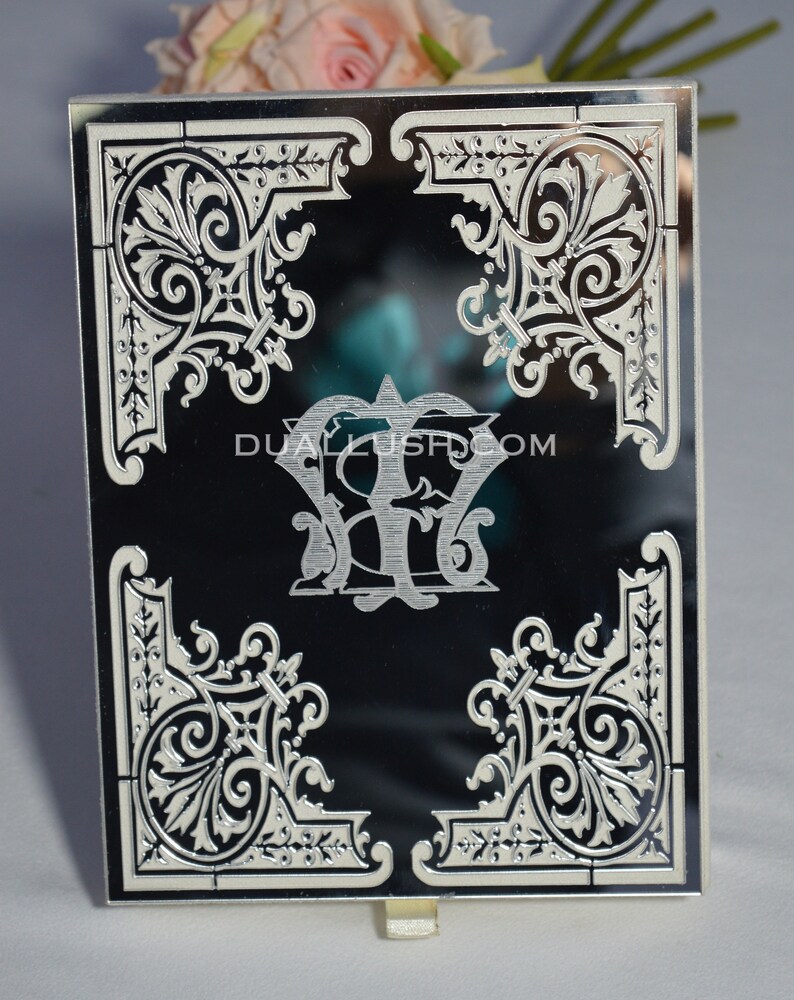 Wedding Invitation Box Ivory Velvet Acrylic Invitation in Etsy