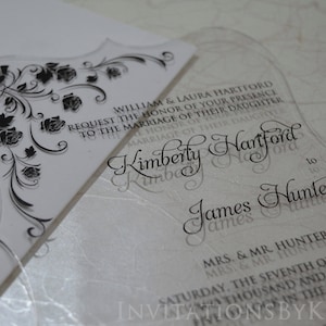 Acrylic Wedding Invitation, Acrylic Invitation, Modern Acrylic Invitation, Wedding Invitation Cards, Mirror Wedding Invitations - 50 Sets