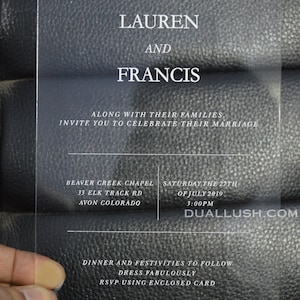 Clear Acrylic Wedding Invitations, Custom Acrylic Invites, Acrylic Wedding Invitations, Transparent Invites, Party Invitations, Clear Invite