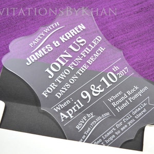 Acrylic Wedding Invites, Clear Acrylic Invite, Custom Acrylic Invitations, Mirror Acrylic Invitation, Transparent Invites, Minimalist Design