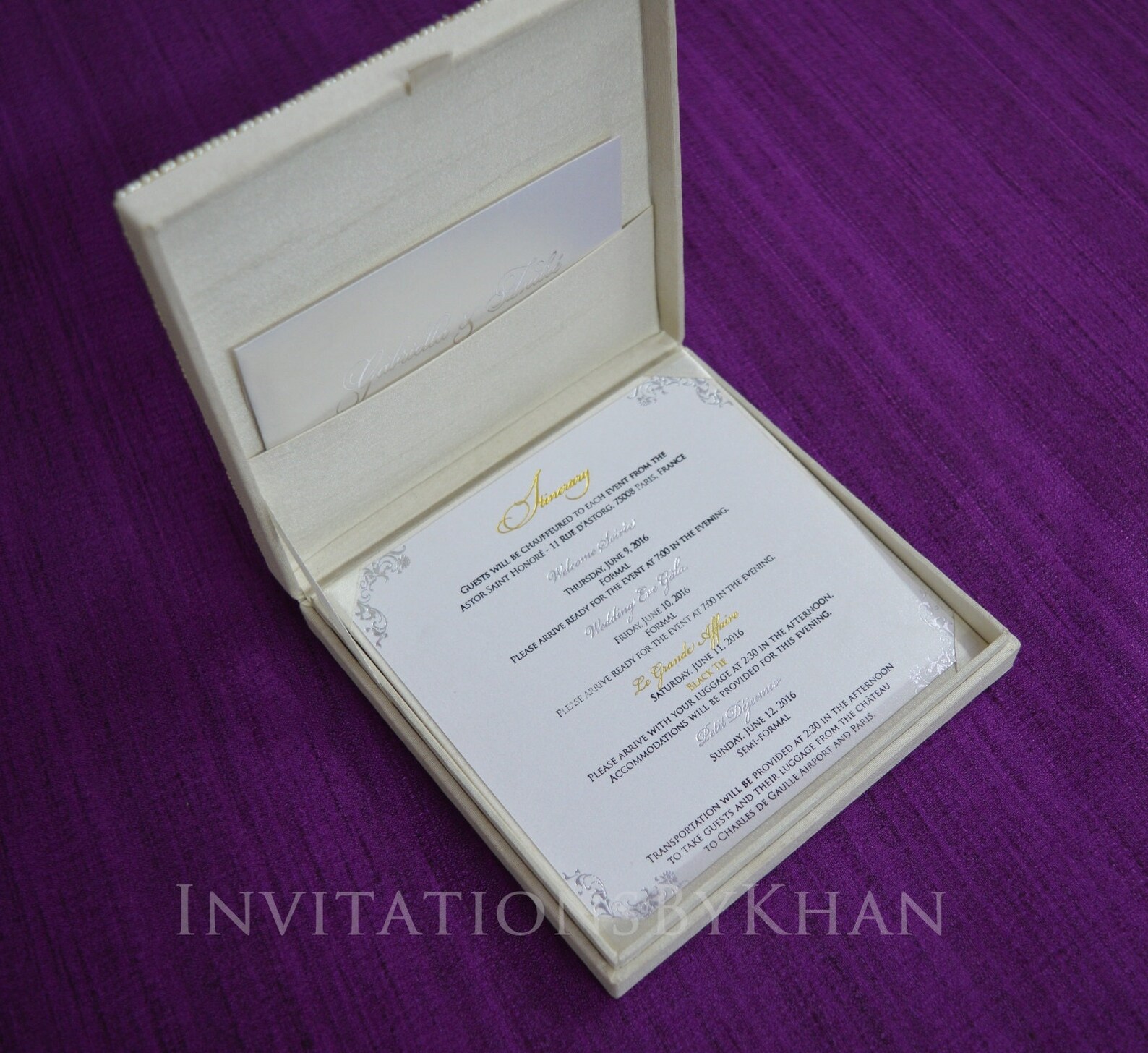 Silk Box Wedding Invitation With Pearls Silk Box Invitation Etsy