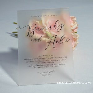 Acrylic Wedding Invitations With Black Font And Shipping Envelope Frosted Acrylic image 6