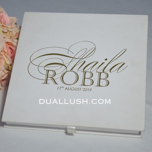 Benutzerdefinierte Acryl Box Hochzeitseinladung - personalisierte Monogramm Acryleinladung für Brautparty, Babyparty im luxuriösen Boxed Design