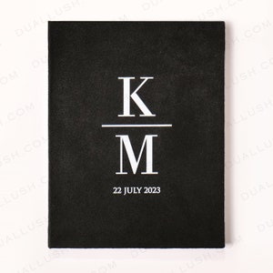 Tarjeta de invitación de boda, caja de invitación de boda de terciopelo negro con invitación acrílica, invitación de graduación