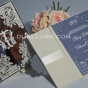 Velvet Wedding Invitation Box, Suede Invitation Box, Luxury Wedding Invitations, Mirror Acrylic Invitation Box, Acrylic Wedding Invitations