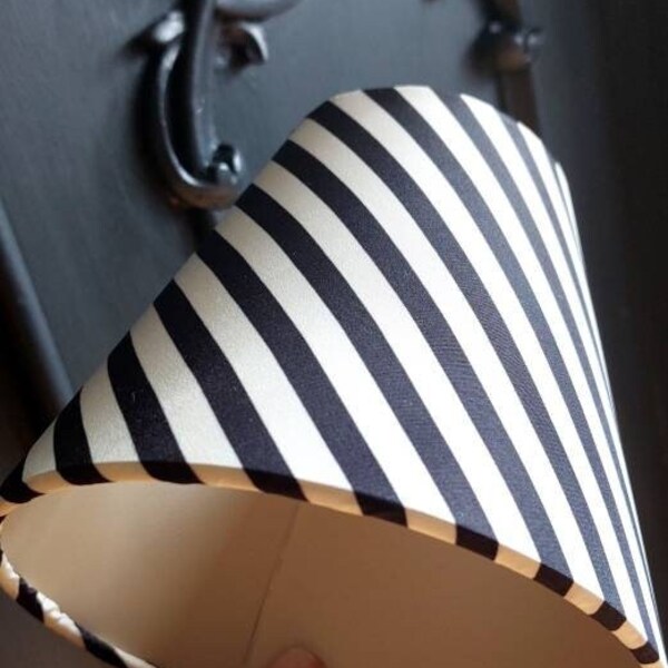 Vintage Black Ticking Stripe candle clip lampshade