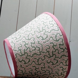 Sanderson dulcie green with pink trim handmade  Lampshade Tapered