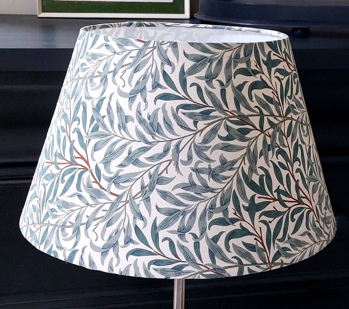 Pantalla De Lámpara única Hecha A Mano - William Morris Diseño 'Ramas De Sauce'. Con Clip, Estilo Vintage