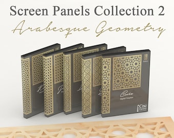 Geometric Arabesque Screen Panels: Laser & CNC Cutting Templates (PDF)
