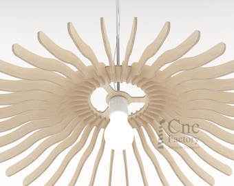 Paris Pendant Lamp Template - Minimalist Wooden Light Design for Laser & CNC Cutting Projects