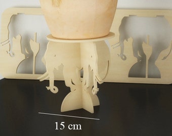 Modelo de vaso de flores de elefante: plano de corte a laser CNC (download digital)