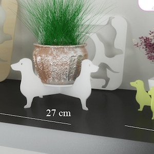 DACHSHUND FLOWERPOT STAND -  template cutting file - Plot plants planter garden flower - cnc and laser machine plans pot supports
