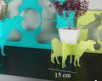 Cow Flowerpot Stand Template - DIY Wooden Planter Design for CNC & Laser Machines