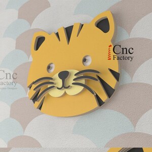 TIGER HEAD - File Projects Animal Nursery Wall Art - Downloadable DIY template - Best File Ideas for Makers