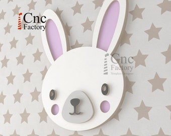 Rabbit Head CNC Cutting Template: Home Decor (Digital Download)