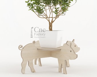 Pig Flowerpot CNC Laser Cut Files: Garden Planter Designs (Digital Download)
