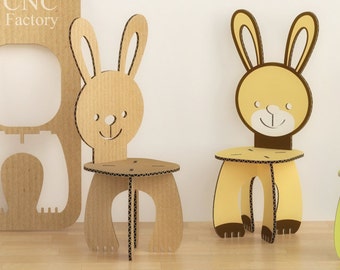Rabbit Chair Template - DIY Kids' Wooden Furniture for Laser & CNC Cutting Projects