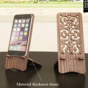 PHONE STAND - Laser cutting template plans -  wooden iphone stand - cell phone - cutting file cnc - smartphone stand Docking Station