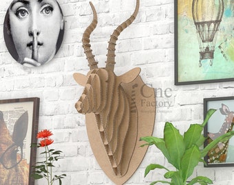Laser Cut Antelope Head Wall Mount: CNC Vector (Digital Download)