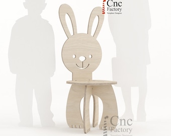 Bunny Chair Design: Wooden Kids Chair Templates (Digital Download)