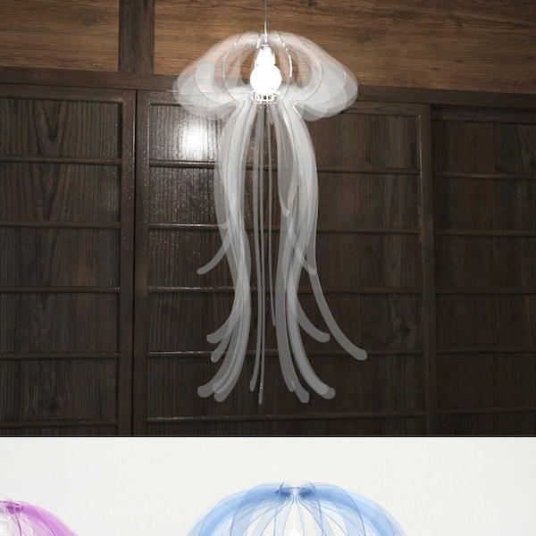 Lamp Jellyfish Aurelia - cutting file Lamp pendant light, wood lamp, pendant lighting, Designer light, ceiling, Lighting Fixture, Chandelier