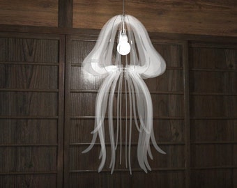 Lamp Jellyfish Pelagia - cutting file Lamp pendant light, wood lamp, pendant lighting, floor lamp, ceiling, Lighting Fixture, Chandelier