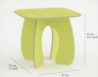 Plantilla de juego de mesa y sillas para niños: planos de muebles con temática de animales para hacer uno mismo mediante corte láser y CNC