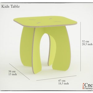 Kindertisch und Stühle Set-Vorlage - DIY Möbelpläne für Laser- und CNC-Schneiden