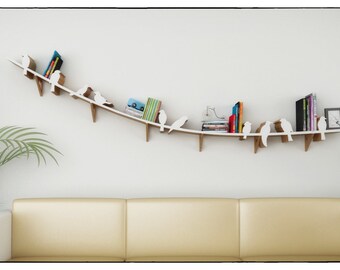 bird on wire shelves cnc plans laser template cutting file floating shelves hanging bookshelf bookshelves wall shelf living room - Wall Bookshelve bird on wire shelves cnc plans laser template cutting file floating shelves hanging bookshelf bookshelves wall shelf living room - Wall Bookshelve