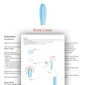 ROME LAMP template Cnc cutting file Lamp cnc cut file for laser machine dxf cad sgv ai pdf vector drawing cuttable, router, laser tag image 4