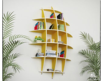 SAIL BOOKCASE - cnc template cutting file - Sliced 3d Model Floating Shelves, Hanging Bookshelf, Bookshelves, Wall Shelf,  Living Room