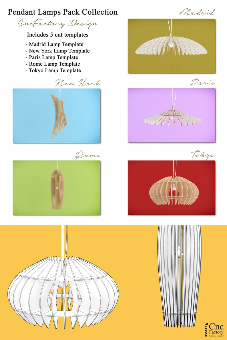 Pendant Lamps Pack Collection 5 Templates Pendants Lamps / Etsy UK