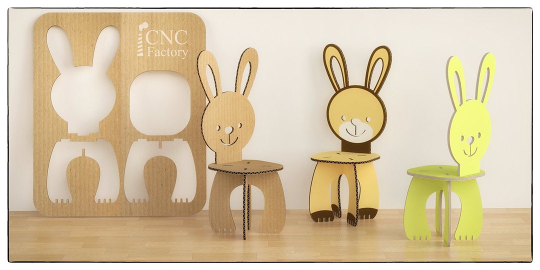 Rabbit Chair Template - DIY Kids' Wooden Furniture for Laser & CNC ...