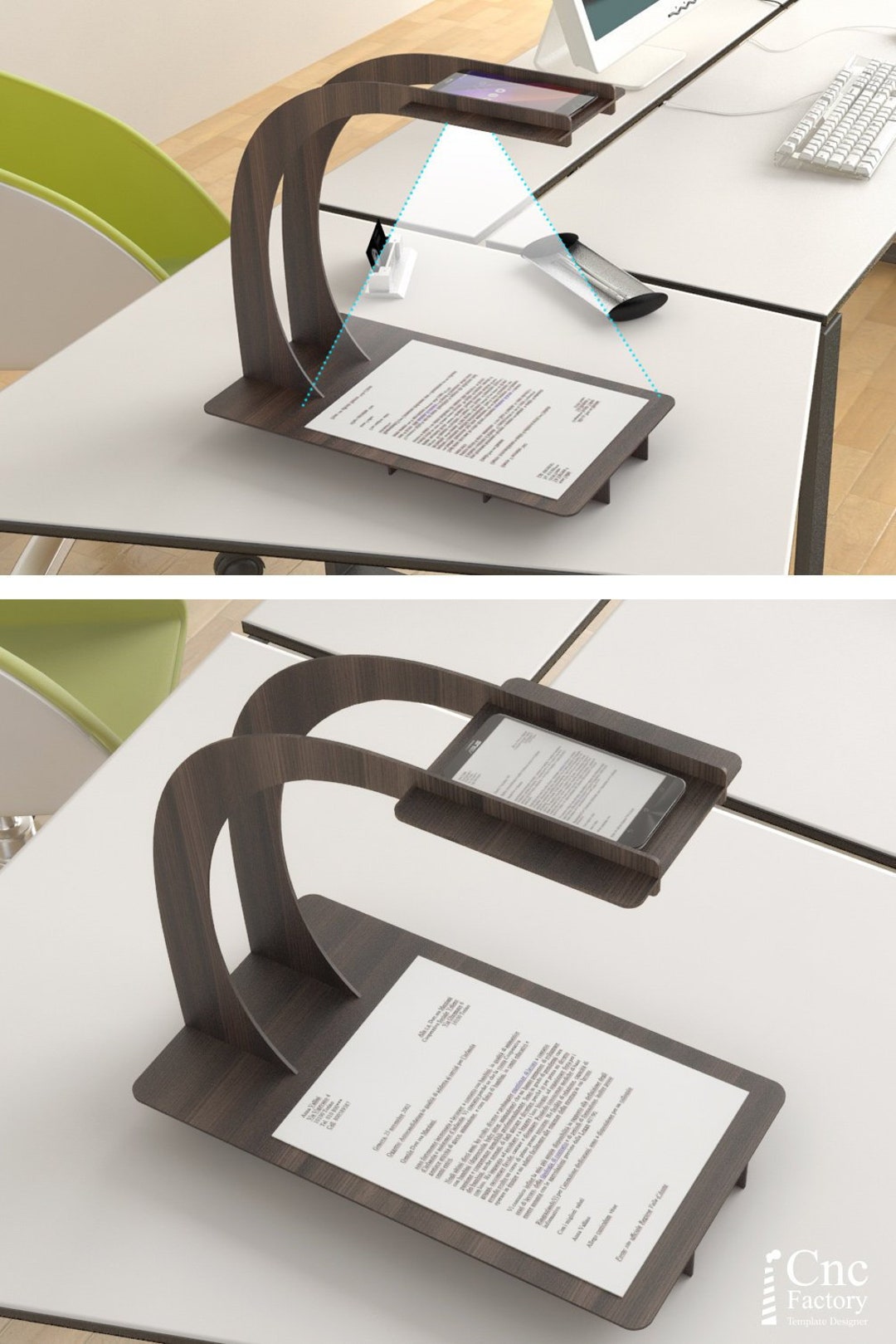 PHONE SCANNER STAND Laser Cutting Template Plans Wooden iPhone Scanner