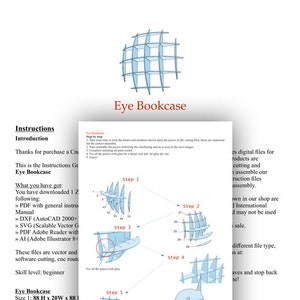 EYE BOOKCASE Project files for Floating bookshelf Design for Makers Round Bookcase Cnc Wood Cutting dxf plans image 3