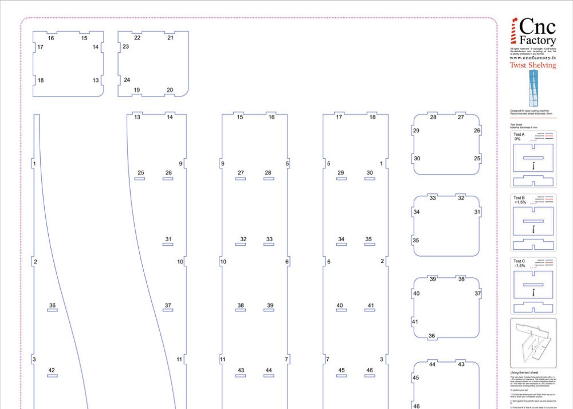 TWIST SHELVING Cnc template cutting file shelf Plans Etsy