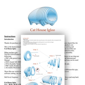 CAT HOUSE IGLOO template cutting file Sliced 3d Model Cat Litter Box Cover, Cat House, Cat Litter Box Cabinet, Pet House image 2