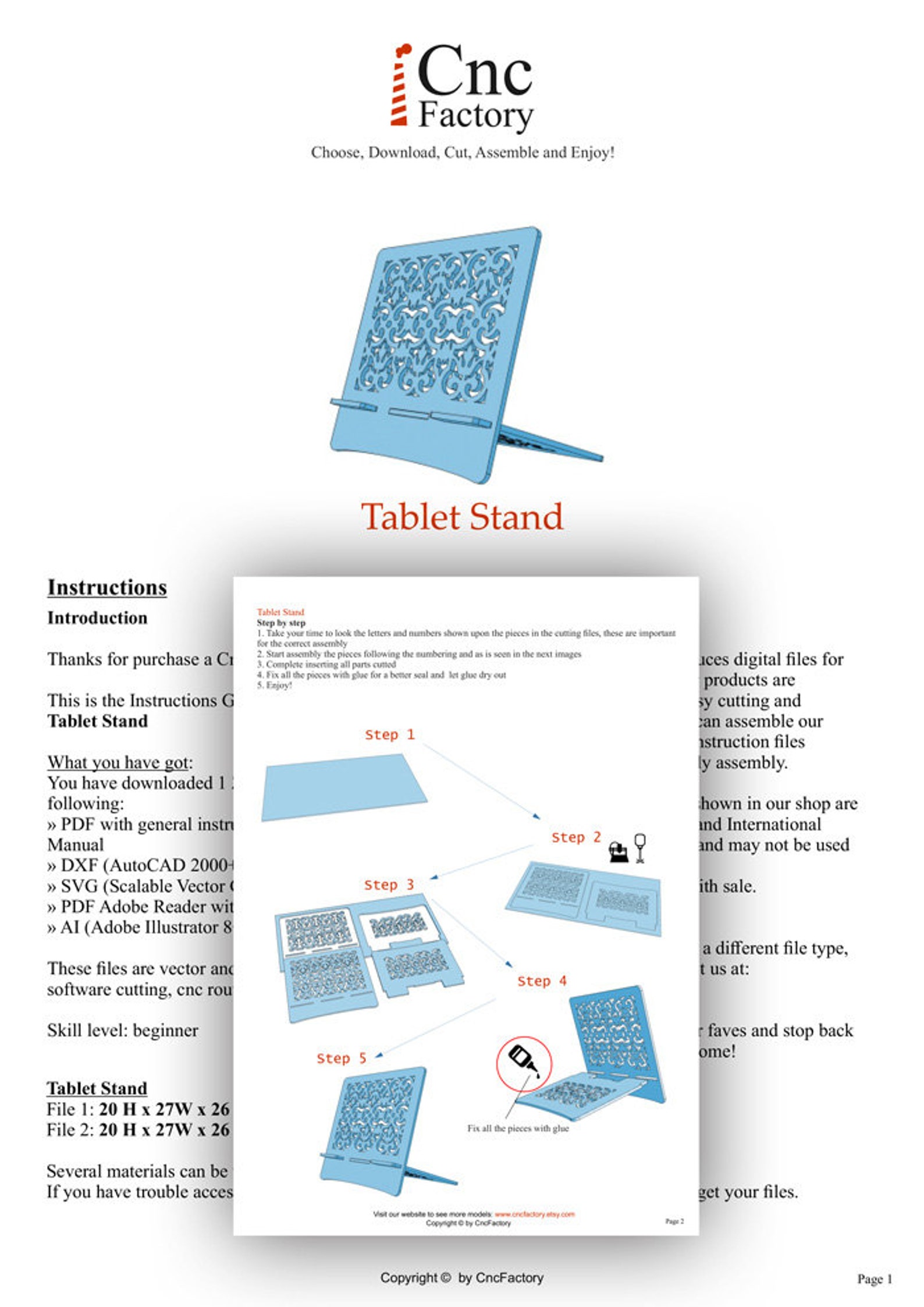 TABLET STAND Laser cutting template plans wooden ipad Etsy