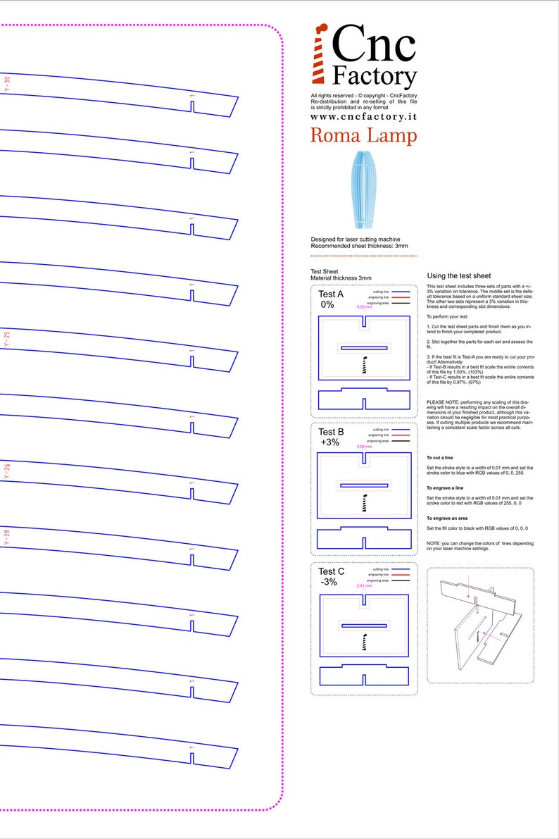 cnc cut file for laser machine laser tag dxf cad sgv ai pdf vector drawing cuttable router ROME LAMP template Cnc cutting file Lamp