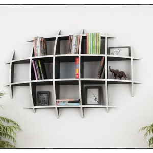 Ovale Bücherregal Vorlage - Modernes Bücherregal Design für Lasergravuren & CNC Maschinen