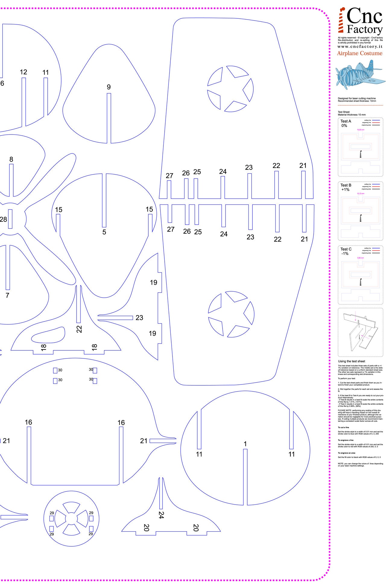 Airplane Costume Template: Laser & CNC Router Cutting Plans (digital ...