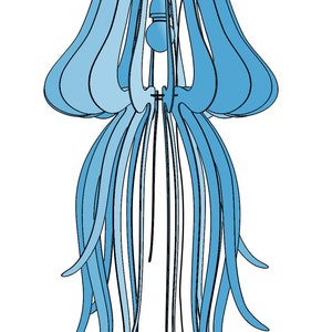 Lamp Jellyfish Pelagia cutting file Lamp pendant light, wood lamp, pendant lighting, floor lamp, ceiling, Lighting Fixture, Chandelier image 5