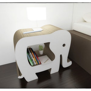 ELEPHANT NIGHTSTANDS BOOKCASE - plantilla de corte por láser - Cubierta de la caja de arena, Cat House, Almacenamiento, Estantería, Estanterías