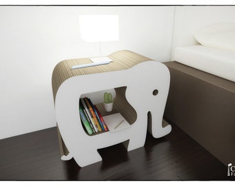 ELEPHANT NIGHTSTANDS BOOKCASE - template laser cutting file - Litter Box Cover, Cat House, Storage, Bookshelf, Bookshelves