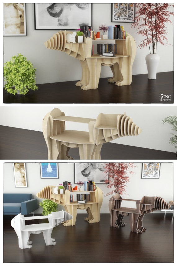 POLAR BEAR BOOKSHELF Template cutting file Polar Bear Etsy