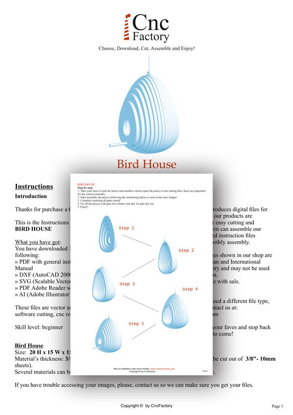 Birdhouse Template - Outdoor DIY Bluebird Nesting Box Plans for Laser ...