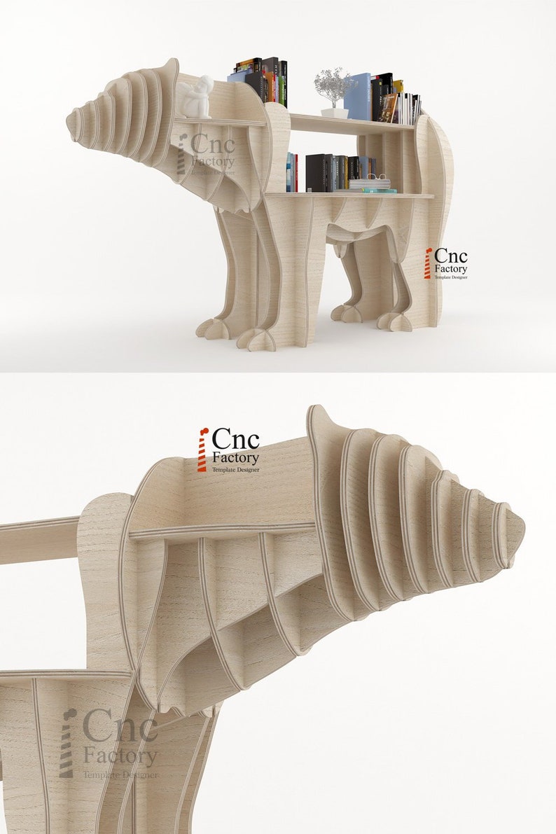 POLAR BEAR Animal Bookshelf 6 Size Options Woodworking Etsy