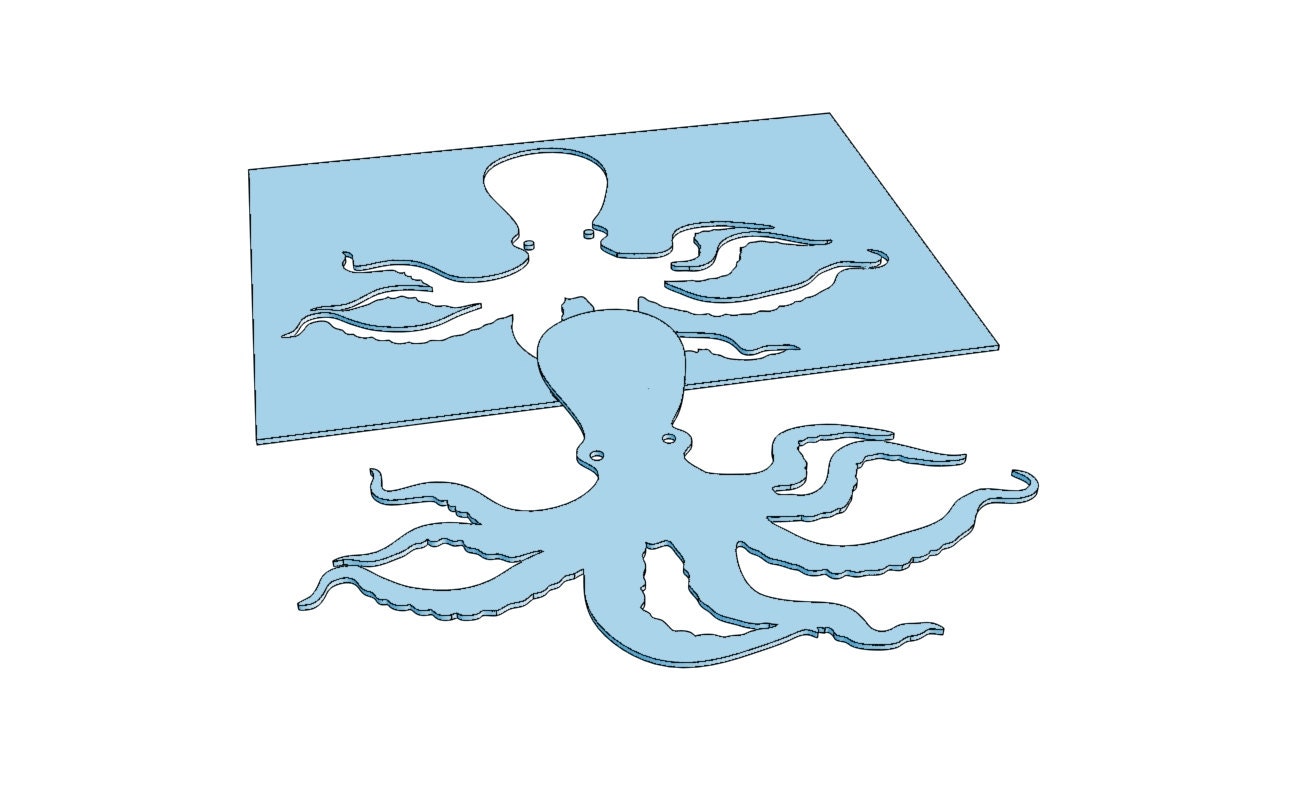 OCTOPUS SILHOUETTE - cnc sjabloon snijbestand - Board Kurk, Keuken  accessoires, Message en Bulletin Board, Huis en Kantoor Supplie - Etsy  België, image size:1300x800