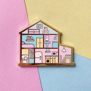 TINYDOLLHOUSE PIN- Tiny Houses hard enamel pin dollhouse